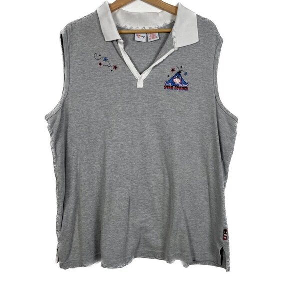 Vintage Disney Plus Winnie the Pooh Eeyor 4th of July Collared Tank Size: 2X - Picture 1 of 11